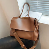Women's Solid Messenger Bag Large Capacity Commute Tote Shoulder Bags