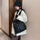 Women's Embroidered Winter Jacket School Bag