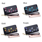 Women's Leather Long Wallet Rfid Handbag Ethnic Style Purse