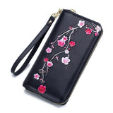 Women's Leather Long Wallet Rfid Handbag Ethnic Style Purse
