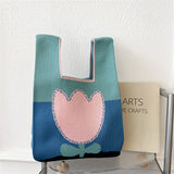 Women's Flower Knitting Handbag Travel All-match Shoulder Bags
