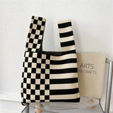 Women's Flower Knitting Handbag Travel All-match Shoulder Bags