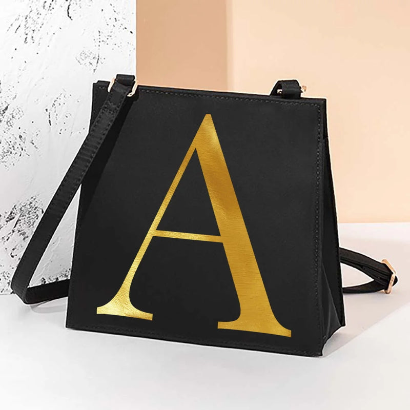 Women's Square Bag Letter Pattern Shoulder Bag Ladies Tote Bag