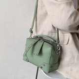 Women's Square Bag PU Leather Shoulder Messenger Bag Rivet Solid Travel Tote