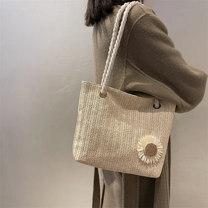 Women's Woven Straw Handbag Large Beach Tote Shoulder Bag