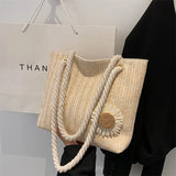 Women's Woven Straw Handbag Large Beach Tote Shoulder Bag