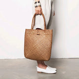 Women's Straw Woven Beach Bag Large Capacity Shoulder Bag