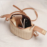 Women's Straw Woven Cross-Body Bag Summer Shoulder Bag
