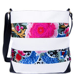 Women's Ethnic Stripe Embroidery Bucket Bag