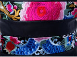 Women's Ethnic Stripe Embroidery Bucket Bag