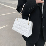Women's Stylish Bag Spring Texture Chain Messenger Bag Diamond Pattern Bag