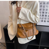 Soft Leather Flap Tote Bag Top Folds Crossbody Bags for Women