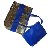 Women's Summer Bag Clear PVC Handbag PU Leather Beach Tote 2 Bags Set