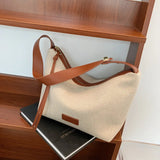 Women's Summer Canvas Shoulder Bag High Capacity with Long Strap