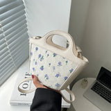 Women's Summer Shoulder Bag Lace Embroidery Patchwork Bucket Bags