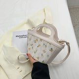 Women's Summer Shoulder Bag Lace Embroidery Patchwork Bucket Bags