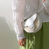 Women's Straw Shoulder Bag Chain Saddle Messenger Purse