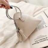 Women's Tassel Bag Single-Shoulder Crossbody Bag Ring Handbag