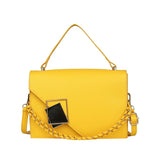 Women's Texture Handbag Contrast Chain Small Square Bag