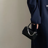 Crocodile Pattern Chain Crossbody Bag Vintage Women's Handbag