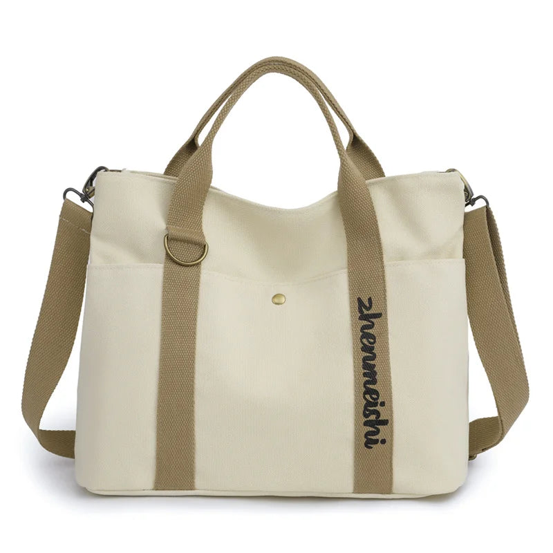 Canvas Tote Bag Large Capacity Handbag Casual Shoulder Messenger Travel Shopping