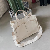 Canvas Tote Bag Large Capacity Crossbody Shopper Handbag