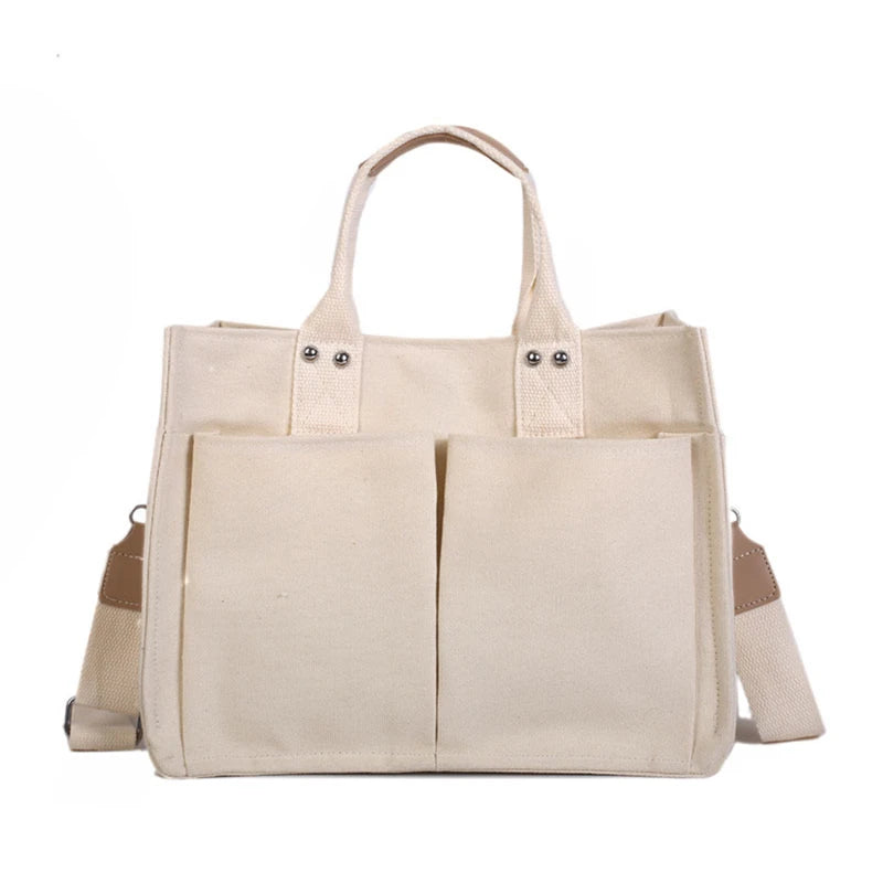 Canvas Tote Bag Large Capacity Shoulder Shopper Handbag