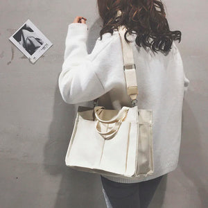 Canvas Tote Bag Large Capacity Shopping Crossbody Shoulder Handbag