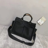 Canvas Tote Bag Large Capacity Crossbody Shopper Handbag