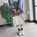 Canvas Tote Bag Large Capacity Crossbody Shopper Handbag