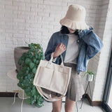 Women's Canvas Tote Bag Large Capacity Crossbody Schoolbag