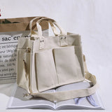 Women's Canvas Tote Bag Large Capacity Crossbody Schoolbag
