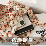 Women's Corduroy Tote Bag Sweet Rose Flower Printing Large Capacity Handbag