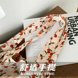 Women's Corduroy Tote Bag Sweet Rose Flower Printing Large Capacity Handbag