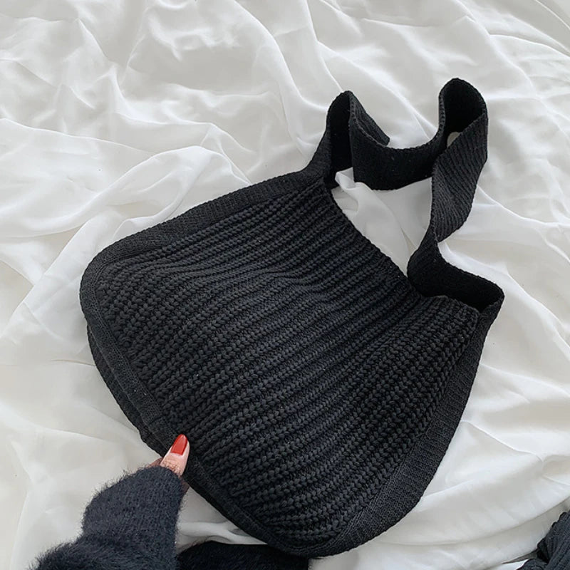 Knitting Shoulder Tote Bag for Women Large Capacity Handbags