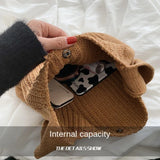 Knitting Shoulder Tote Bag for Women Large Capacity Handbags