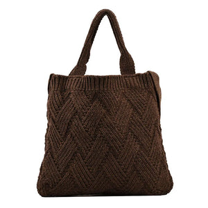 Women's Large Capacity Knitting Tote Bag for Autumn Winter