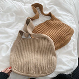 Large Capacity Women's Knit Tote Bag Handbag