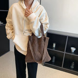 Women's Large Capacity Knitting Tote Bag for Autumn Winter