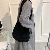 Knitting Shoulder Tote Bag for Women Large Capacity Handbags