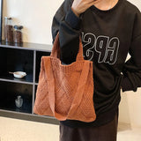Women's Large Capacity Knitting Tote Bag for Autumn Winter