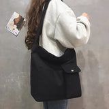 Canvas Tote Bag Large Capacity Crossbody Shoulder School Shopper