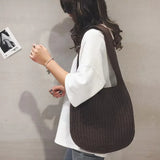 Winter Knitting Tote Bag for Women, Large Shopper Handbag