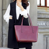 Women's Retro Leather Tote Bag Shoulder Crossbody Handbag