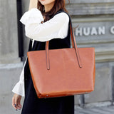 Women's Retro Leather Tote Bag Shoulder Crossbody Handbag