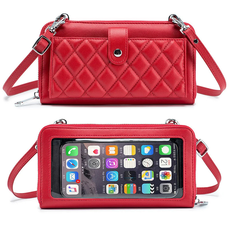 Women's Touch Screen Phone Bag High Leather Purses Crossbody Bags for Women