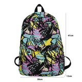 Women's Floral Print Nylon Backpack Business Laptop College Bag