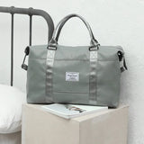 Pink Oxford Waterproof Women's Travel Baggage Handbags with Dry-wet Separation