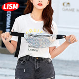 Multicolored Sequins Waist Bag Girl Shoulder Fanny Pack