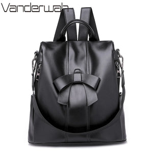 Women's Leather Backpack for Girls Large Travel Bagpack